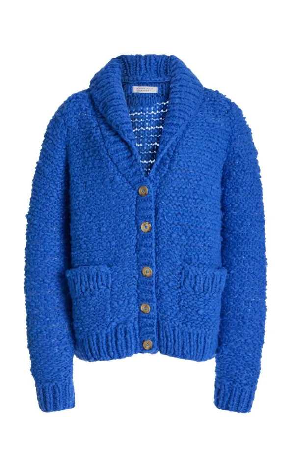 Gabriela Hearst Knitwear Women Moses Knit Cardigan In Sapphire Welfat Cashmere Gabriela Hearst Knitwear Women Moses Knit Cardigan In Sapphire Welfat Cashmere
