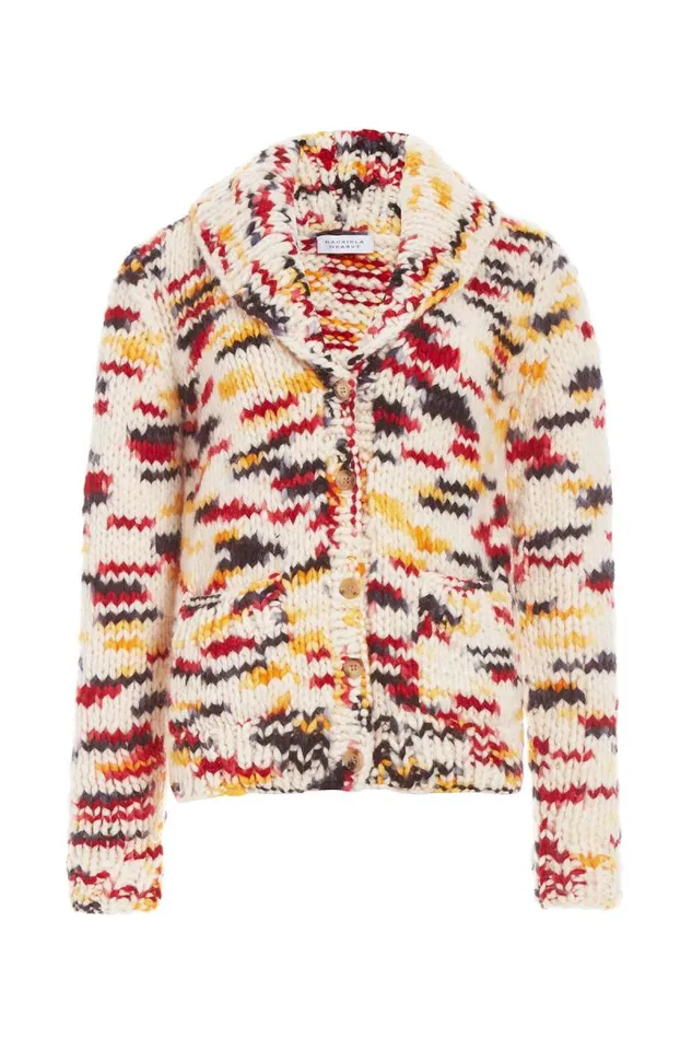 Gabriela Hearst Knitwear Women Moses Knit Cardigan In Space Dye Fire Multi Welfat Cashmere Gabriela Hearst Knitwear Women Moses Knit Cardigan In Space Dye Fire Multi Welfat Cashmere