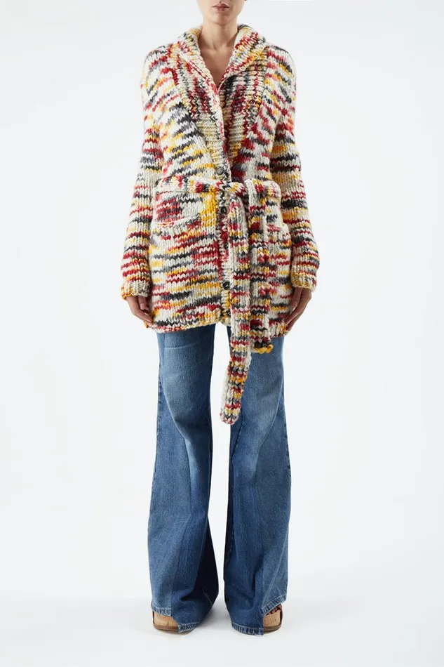Gabriela Hearst Knitwear Women Moses Knit Cardigan In Space Dye Fire Multi Welfat Cashmere