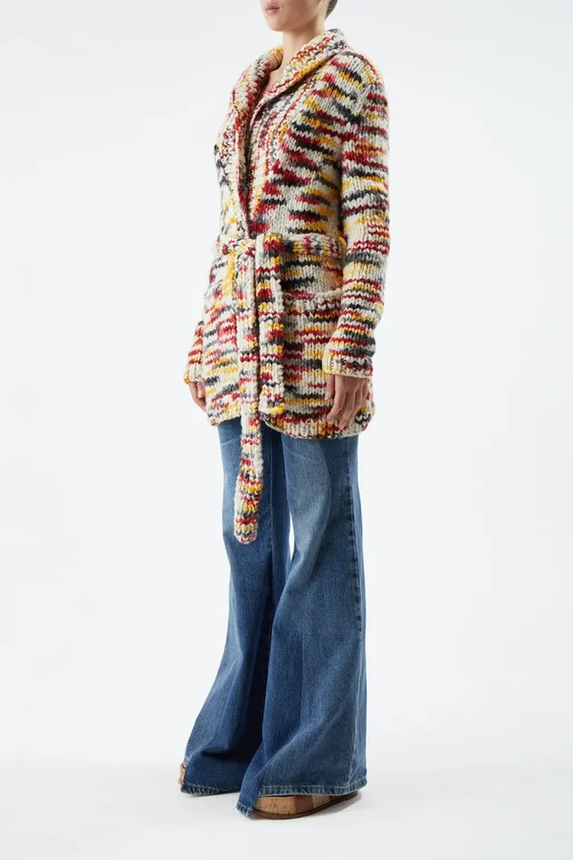 Gabriela Hearst Knitwear Women Moses Knit Cardigan In Space Dye Fire Multi Welfat Cashmere