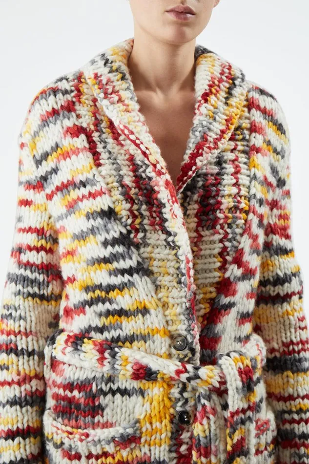 Gabriela Hearst Knitwear Women Moses Knit Cardigan In Space Dye Fire Multi Welfat Cashmere