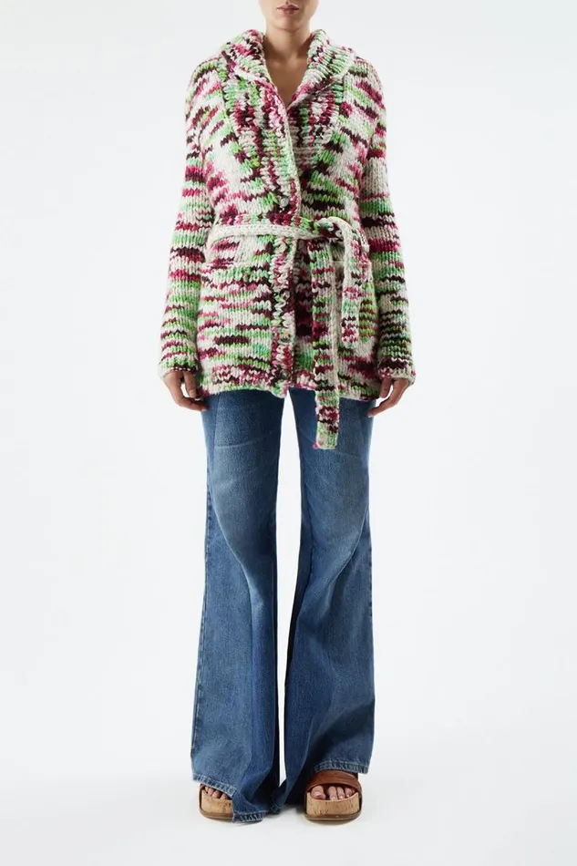 Gabriela Hearst Knitwear Women Moses Knit Cardigan In Space Dye Jewel Multi Welfat Cashmere