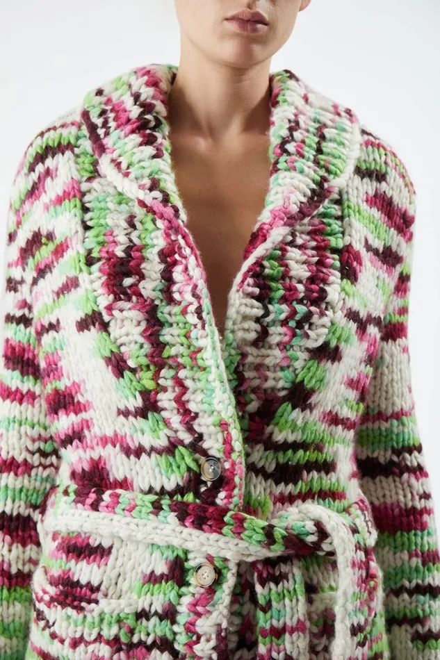 Gabriela Hearst Knitwear Women Moses Knit Cardigan In Space Dye Jewel Multi Welfat Cashmere