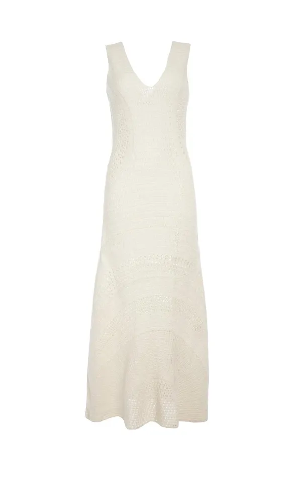 Gabriela Hearst Knitwear Women Ocon Crochet Dress In Ivory Wool Cashmere