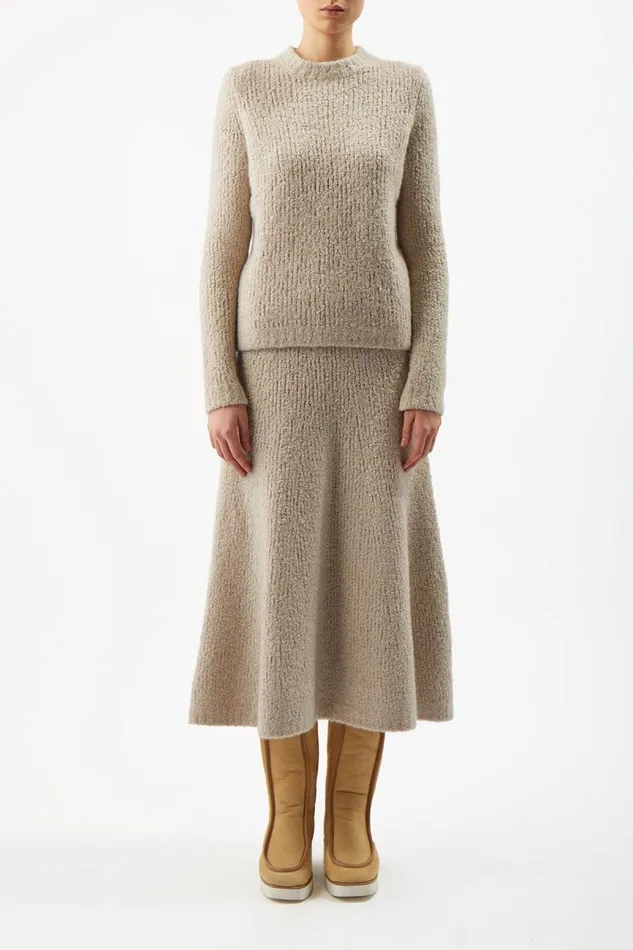 Gabriela Hearst Knitwear Women Pablo Knit Skirt In Oatmeal Cashmere Boucle