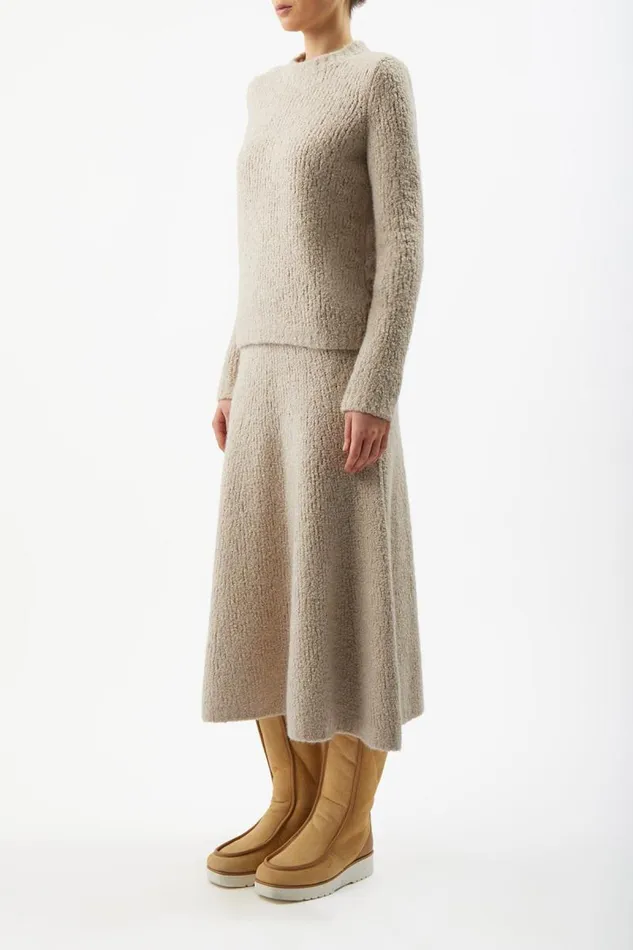 Gabriela Hearst Knitwear Women Pablo Knit Skirt In Oatmeal Cashmere Boucle