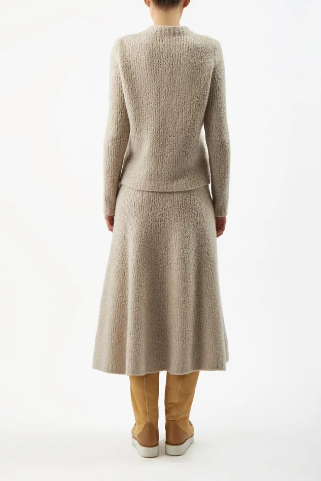 Gabriela Hearst Knitwear Women Pablo Knit Skirt In Oatmeal Cashmere Boucle