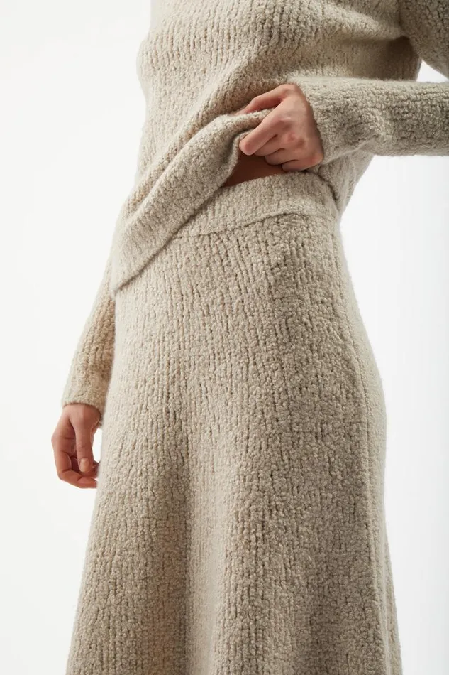 Gabriela Hearst Knitwear Women Pablo Knit Skirt In Oatmeal Cashmere Boucle
