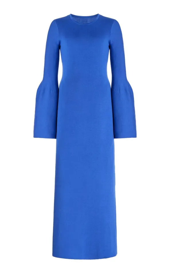 Gabriela Hearst Knitwear Women Palanco Knit Dress In Sapphire Merino Wool Cashmere Gabriela Hearst Knitwear Women Palanco Knit Dress In Sapphire Merino Wool Cashmere