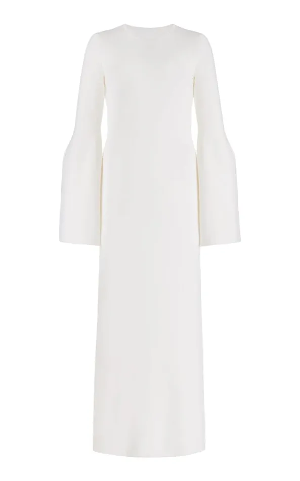 Gabriela Hearst Knitwear Women Palanco Knit Dress In White Merino Wool Cashmere Gabriela Hearst Knitwear Women Palanco Knit Dress In White Merino Wool Cashmere