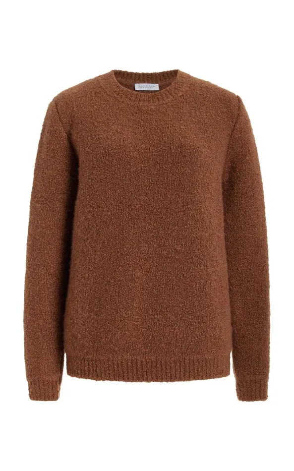 Gabriela Hearst Knitwear Women Philippe Knit Sweater In Cognac Cashmere Boucle Gabriela Hearst Knitwear Women Philippe Knit Sweater In Cognac Cashmere Boucle