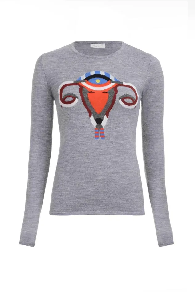 Gabriela Hearst Knitwear Women RamOvaries Knit Sweater In Grey Merino Wool
