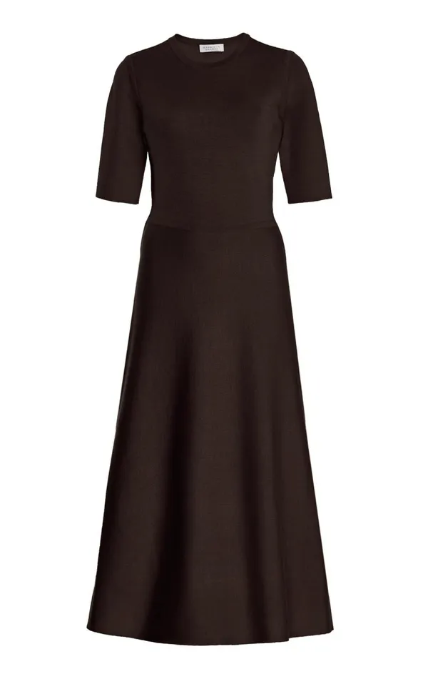Gabriela Hearst Knitwear Women Seymore Knit Dress In Chocolate Merino Wool Cashmere Gabriela Hearst Knitwear Women Seymore Knit Dress In Chocolate Merino Wool Cashmere