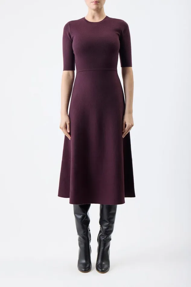 Gabriela Hearst Knitwear Women Seymore Knit Dress In Deep Bordeaux Merino Wool Cashmere