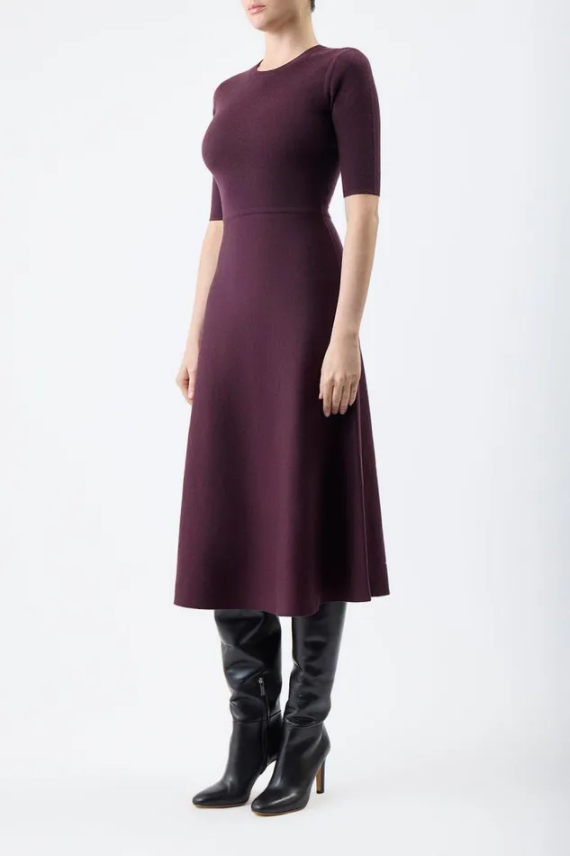 Gabriela Hearst Knitwear Women Seymore Knit Dress In Deep Bordeaux Merino Wool Cashmere