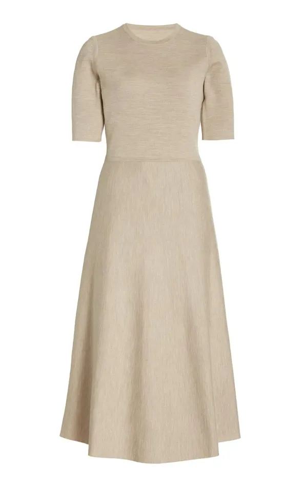 Gabriela Hearst Knitwear Women Seymore Knit Dress In Oatmeal Merino Wool Cashmere Gabriela Hearst Knitwear Women Seymore Knit Dress In Oatmeal Merino Wool Cashmere