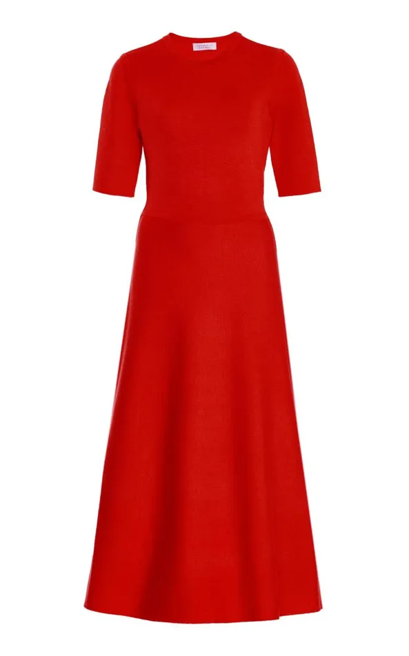 Gabriela Hearst Knitwear Women Seymore Knit Dress In Red Topaz Merino Wool Cashmere Gabriela Hearst Knitwear Women Seymore Knit Dress In Red Topaz Merino Wool Cashmere