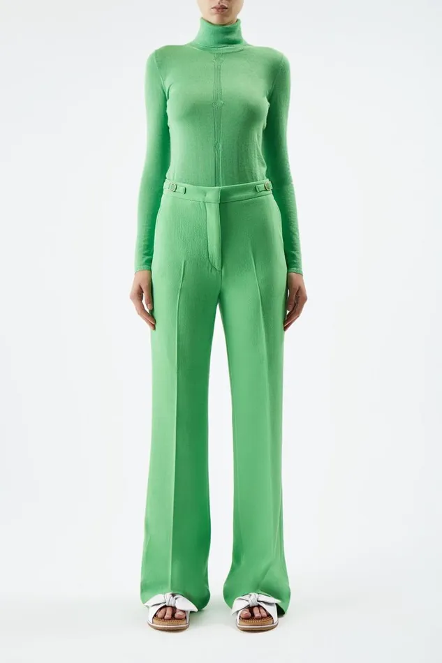 Gabriela Hearst Knitwear Women Steinem Knit Turtleneck In Fluorescent Green Cashmere Silk