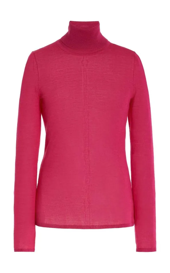 Gabriela Hearst Knitwear Women Steinem Knit Turtleneck In Fuchsia Cashmere Silk Gabriela Hearst Knitwear Women Steinem Knit Turtleneck In Fuchsia Cashmere Silk