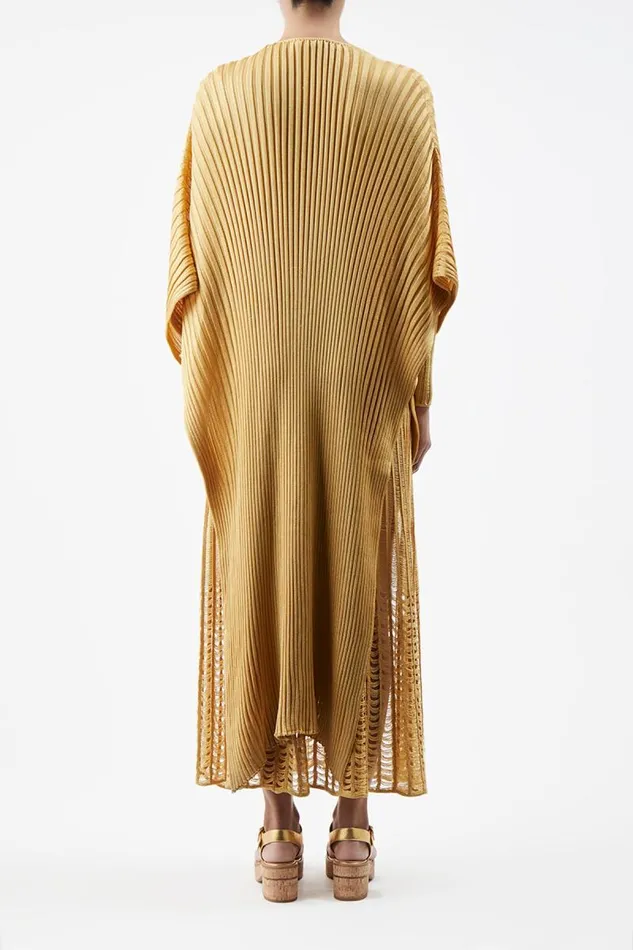 Gabriela Hearst Knitwear Women Taos Knit Poncho In Gold Silk
