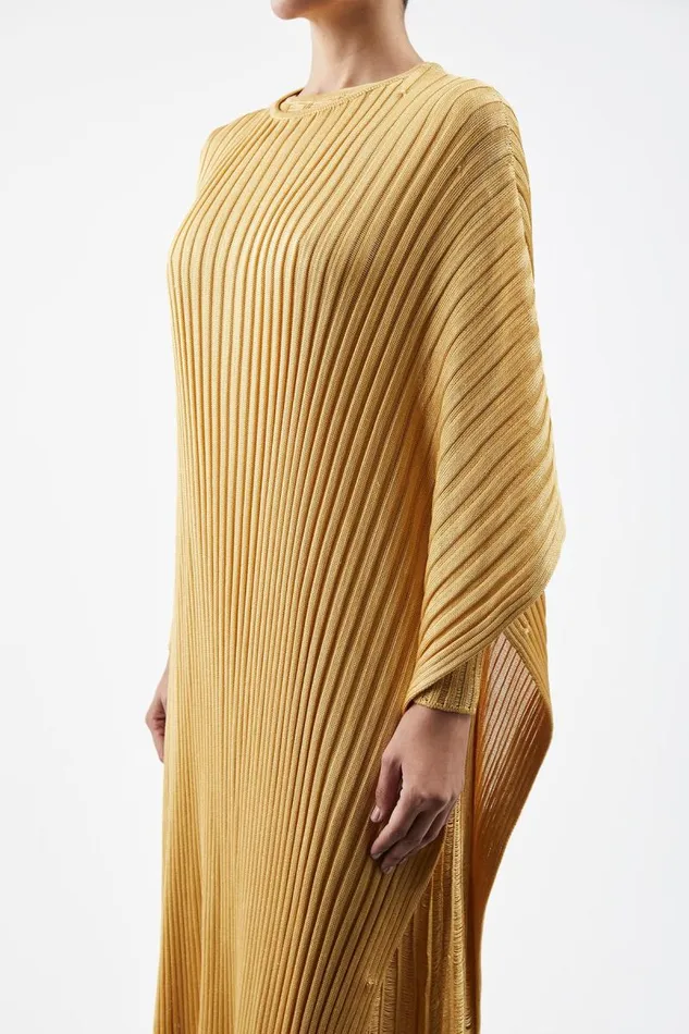 Gabriela Hearst Knitwear Women Taos Knit Poncho In Gold Silk