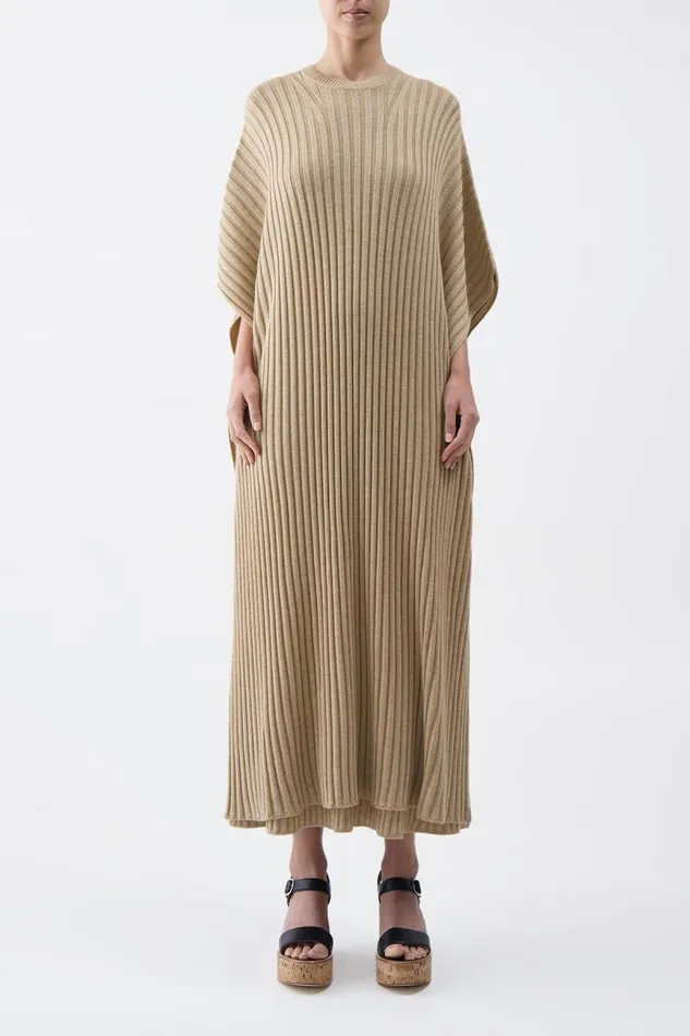 Gabriela Hearst Knitwear Women Taos Knit Poncho In Hay Merino Wool Cashmere