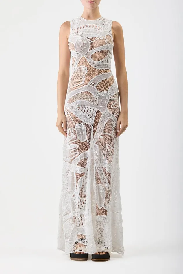 Gabriela Hearst Knitwear Women Tati Crochet Dress In White Cotton