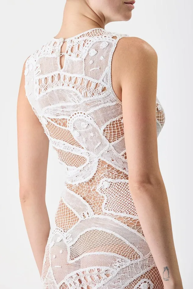 Gabriela Hearst Knitwear Women Tati Crochet Dress In White Cotton