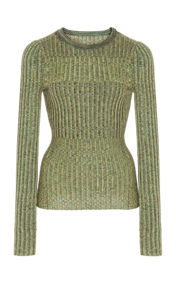Gabriela Hearst Knitwear Women Willow Knit Sweater In Green Multi Cashmere Silk Gabriela Hearst Knitwear Women Willow Knit Sweater In Green Multi Cashmere Silk
