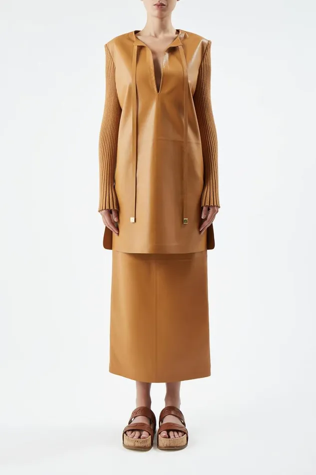 Gabriela Hearst Leathers Women Beko Dress In Cashew Nappa Leather