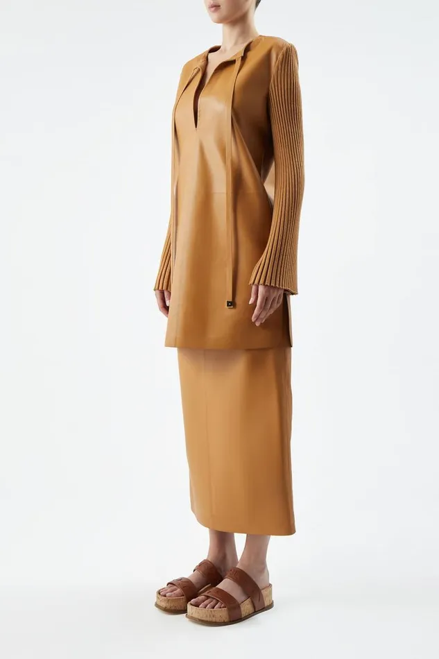 Gabriela Hearst Leathers Women Beko Dress In Cashew Nappa Leather