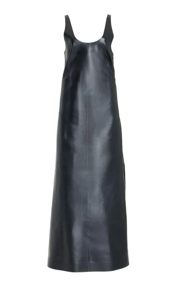 Gabriela Hearst Leathers Women Ellson Dress In Black Metallic Nappa Leather