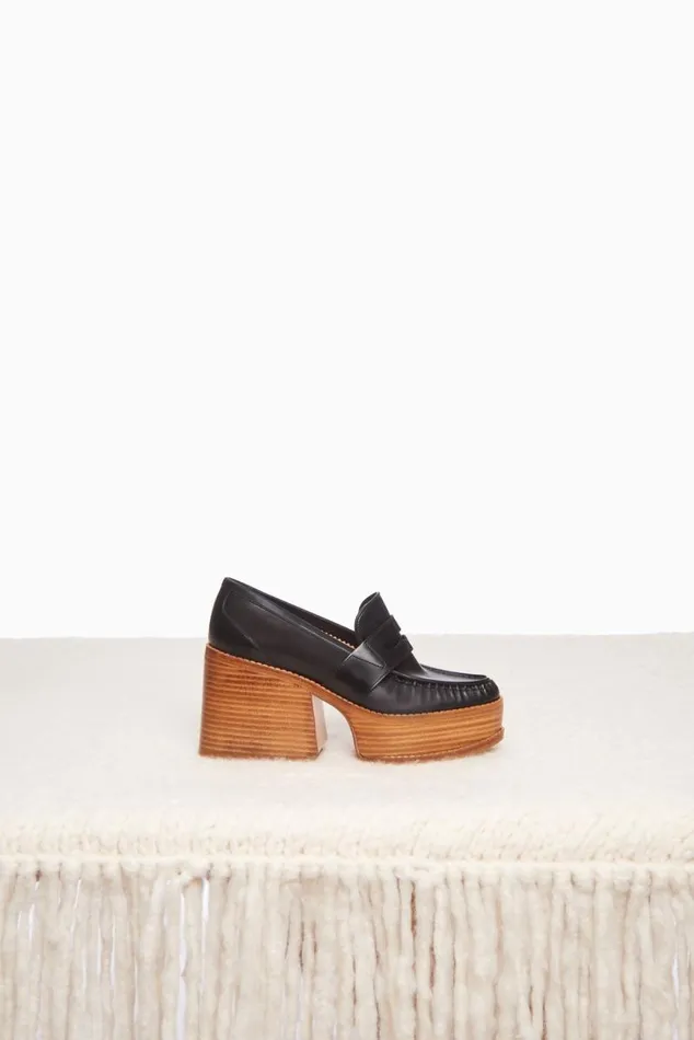 Gabriela Hearst Loafers Women Augusta Platform Loafer In Black Leather