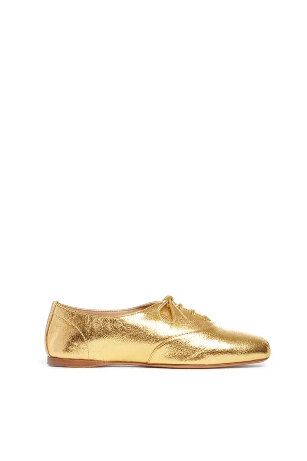 Gabriela Hearst Loafers Women Maya Flat Shoe In Gold Leather