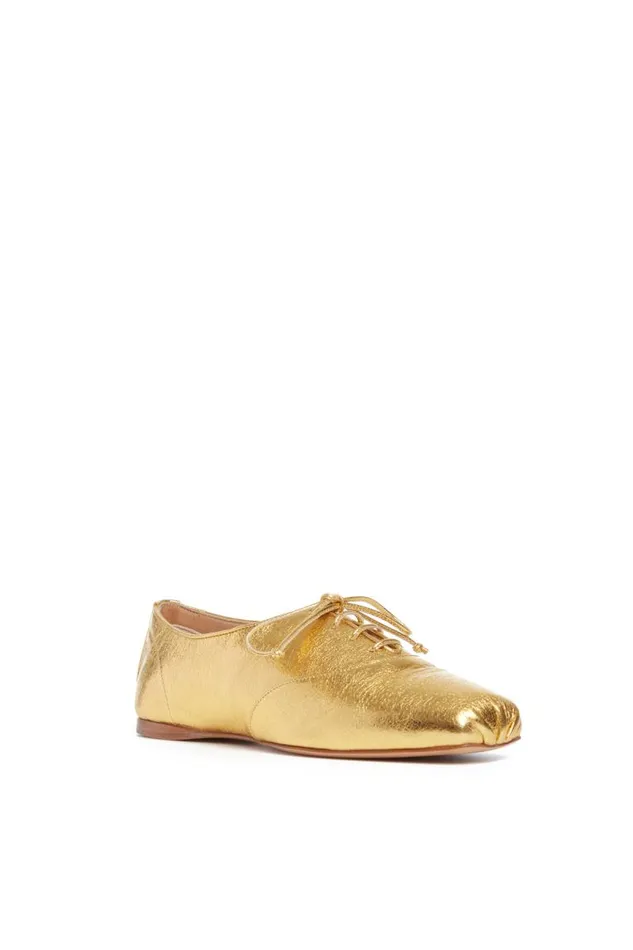 Gabriela Hearst Loafers Women Maya Flat Shoe In Gold Leather