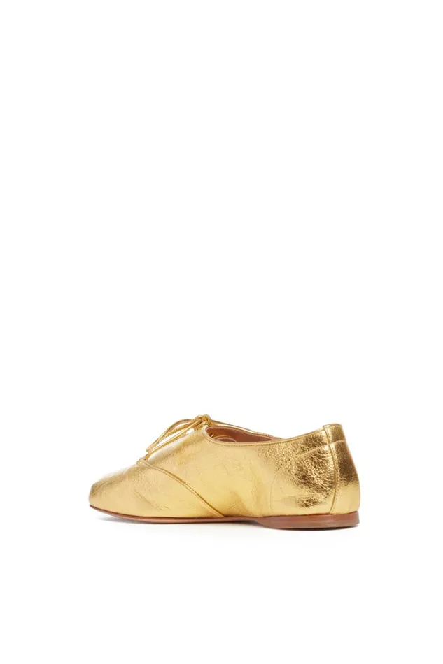 Gabriela Hearst Loafers Women Maya Flat Shoe In Gold Leather