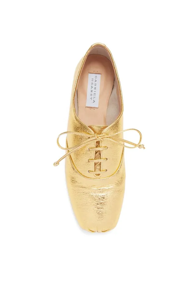 Gabriela Hearst Loafers Women Maya Flat Shoe In Gold Leather