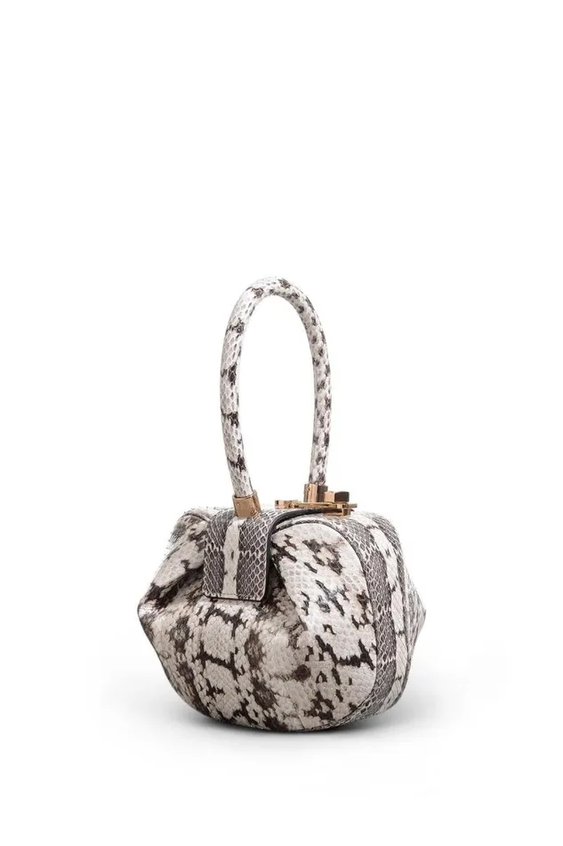 Gabriela Hearst Mini Bags WomenMen Demi Bag In Black and Ivory Snakeskin