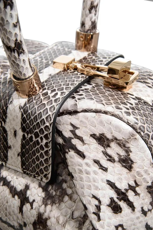 Gabriela Hearst Mini Bags WomenMen Demi Bag In Black and Ivory Snakeskin