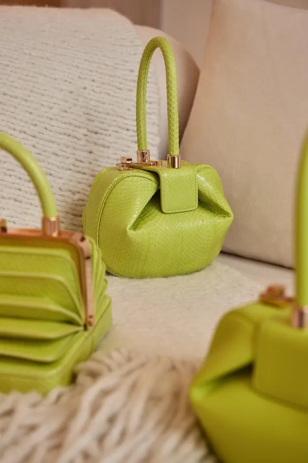 Gabriela Hearst Mini Bags WomenMen Demi Bag In Lime Adamite Snakeskin