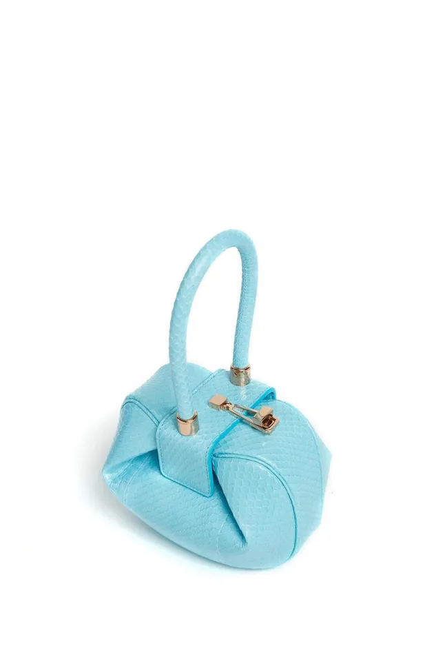 Gabriela Hearst Mini Bags WomenMen Demi Bag In Pale Blue Snakeskin