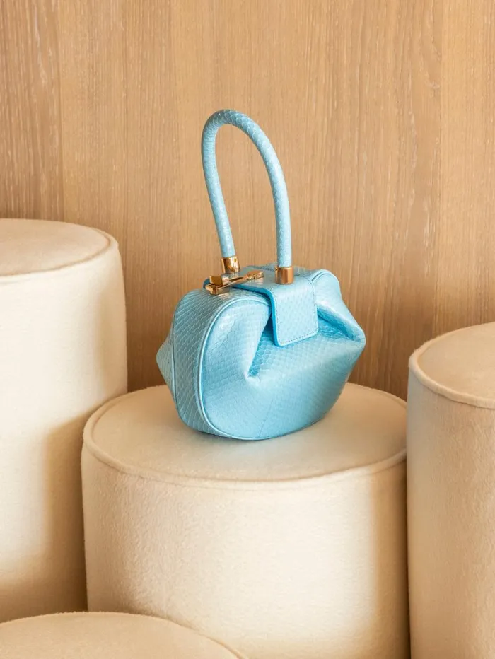 Gabriela Hearst Mini Bags WomenMen Demi Bag In Pale Blue Snakeskin