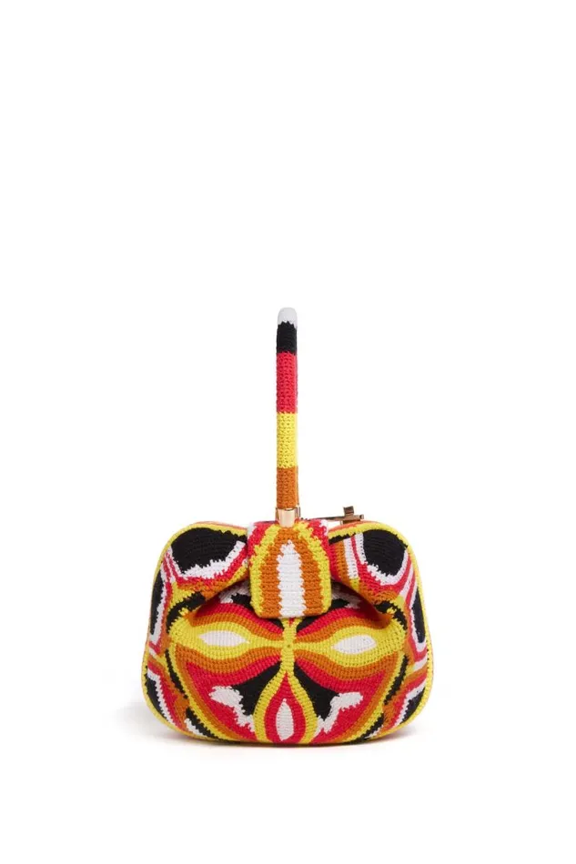 Gabriela Hearst Mini Bags WomenMen Demi Bag In Red Yellow and Black Crochet