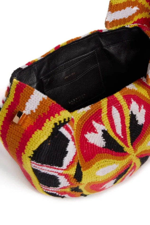 Gabriela Hearst Mini Bags WomenMen Demi Bag In Red Yellow and Black Crochet