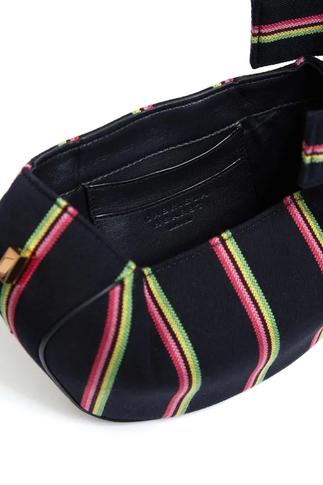 Gabriela Hearst Mini Bags WomenMen Striped Demi Bag In Navy Wool