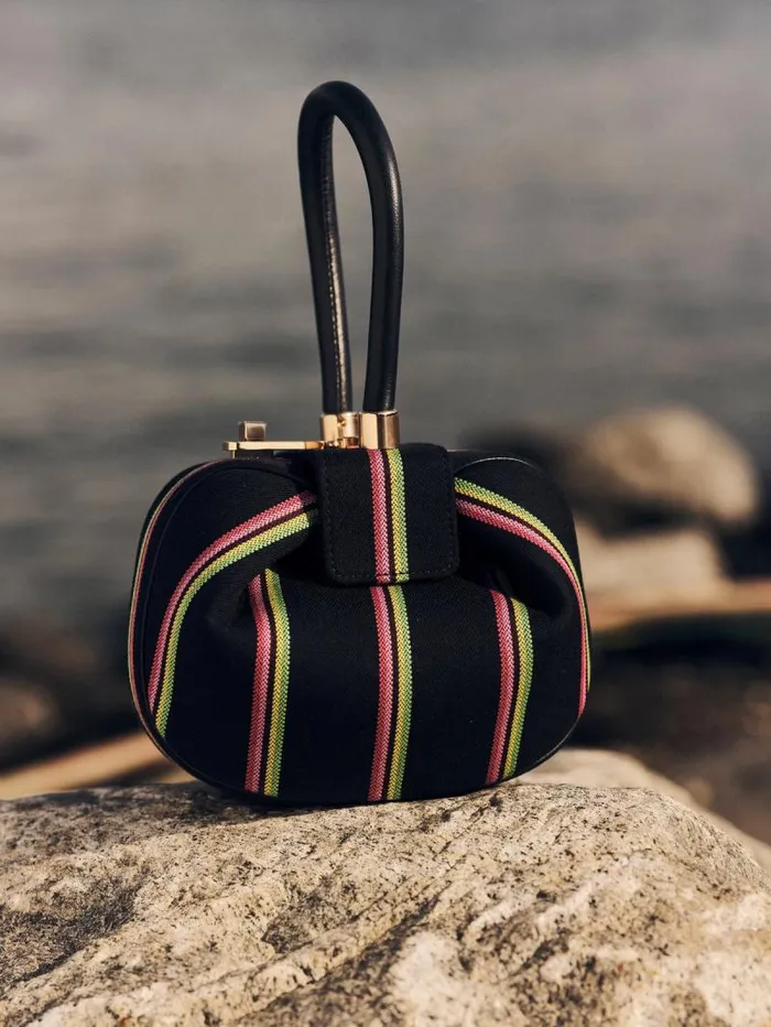 Gabriela Hearst Mini Bags WomenMen Striped Demi Bag In Navy Wool
