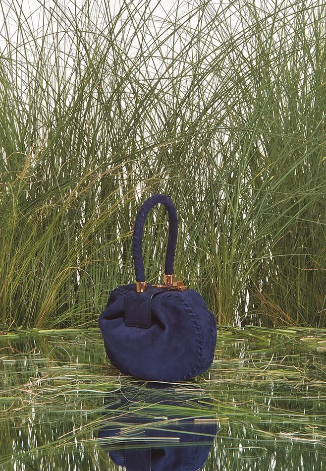 Gabriela Hearst Mini Bags WomenMen Whipstitch Demi Bag In Navy Suede