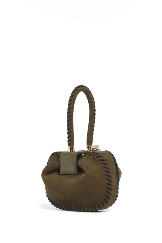 Gabriela Hearst Mini Bags WomenMen Whipstitch Demi Bag In Olive Suede