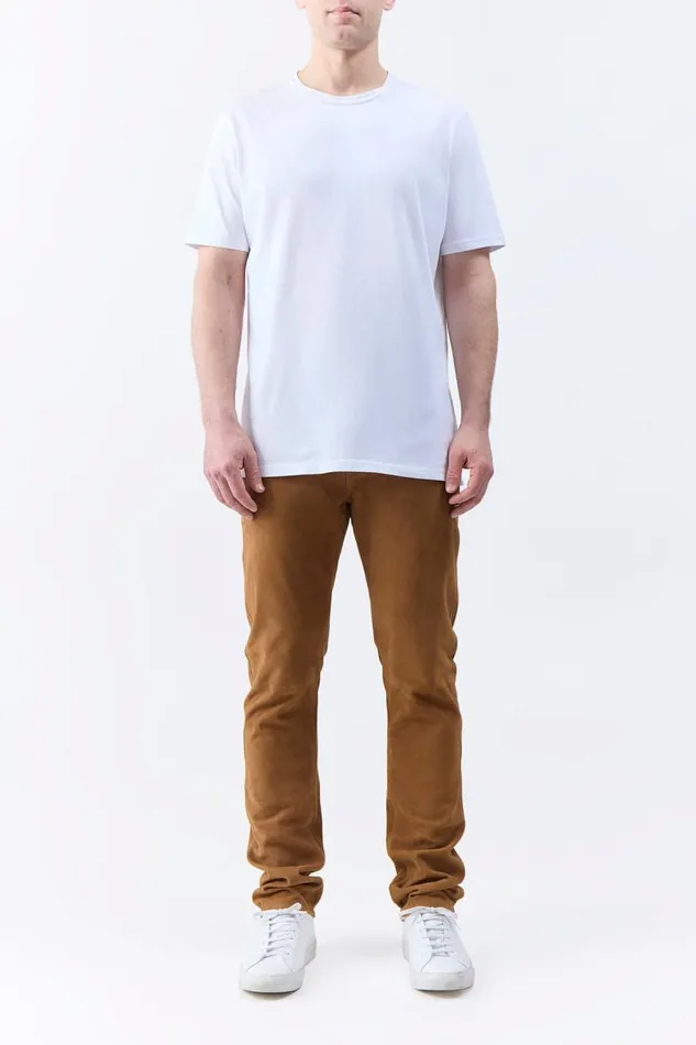 Gabriela Hearst Pants Men Anthony Five Pocket Pant In Camel Suede