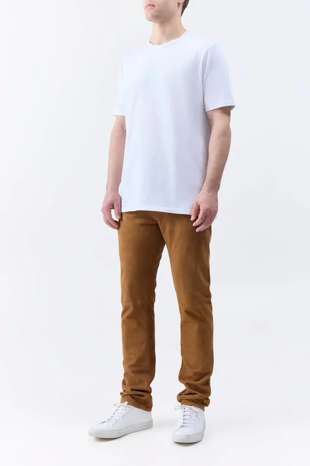Gabriela Hearst Pants Men Anthony Five Pocket Pant In Camel Suede